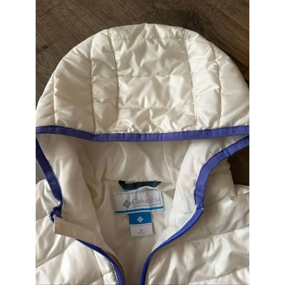 Columbia  Girls' Powder Lite Puffer white /purple size 10/12